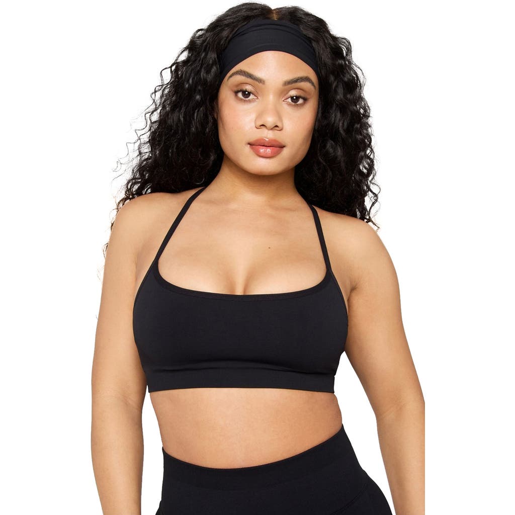 Fabletics Sleek Seamless Strappy Low Impact Bra In Black