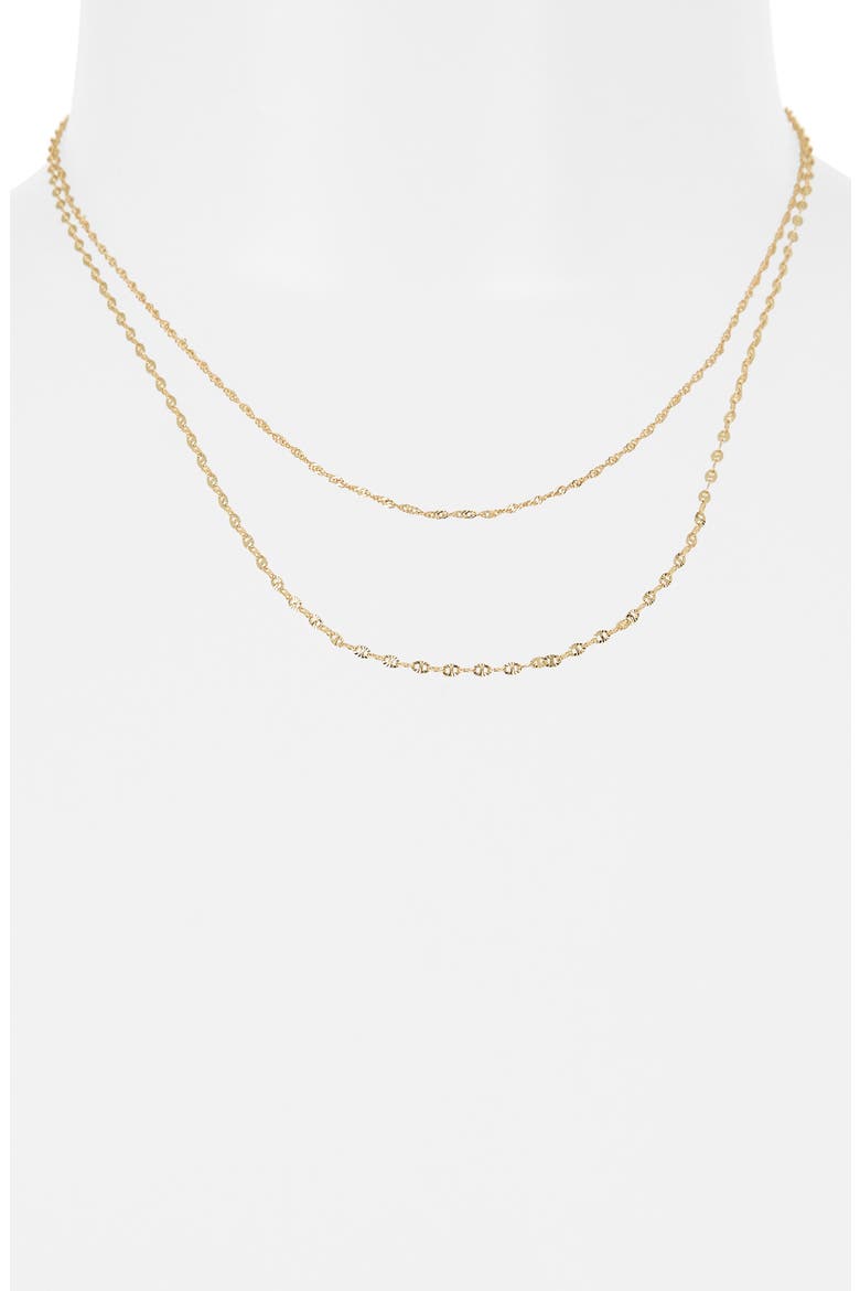 Mariner & Singapore Mixed Chain Layered Necklace, Alternate, color, GOLD