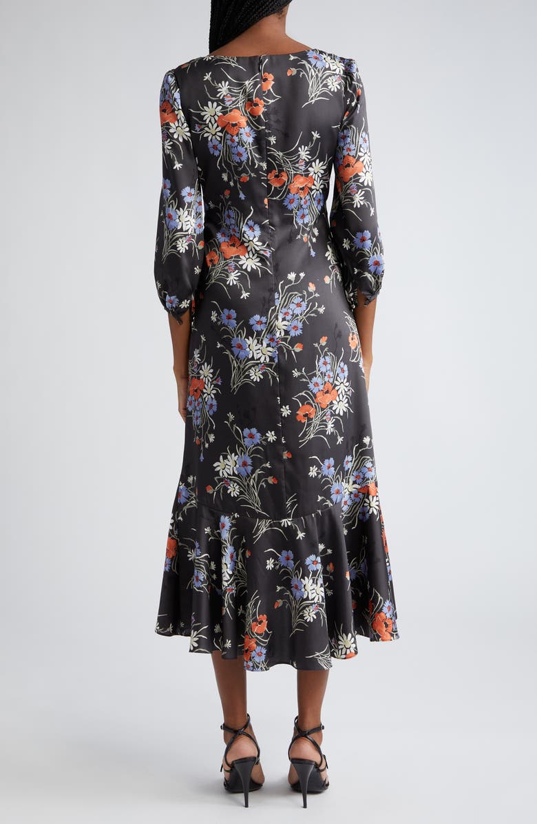 Cinq à Sept Floral Print Midi Dress, Alternate, color, 