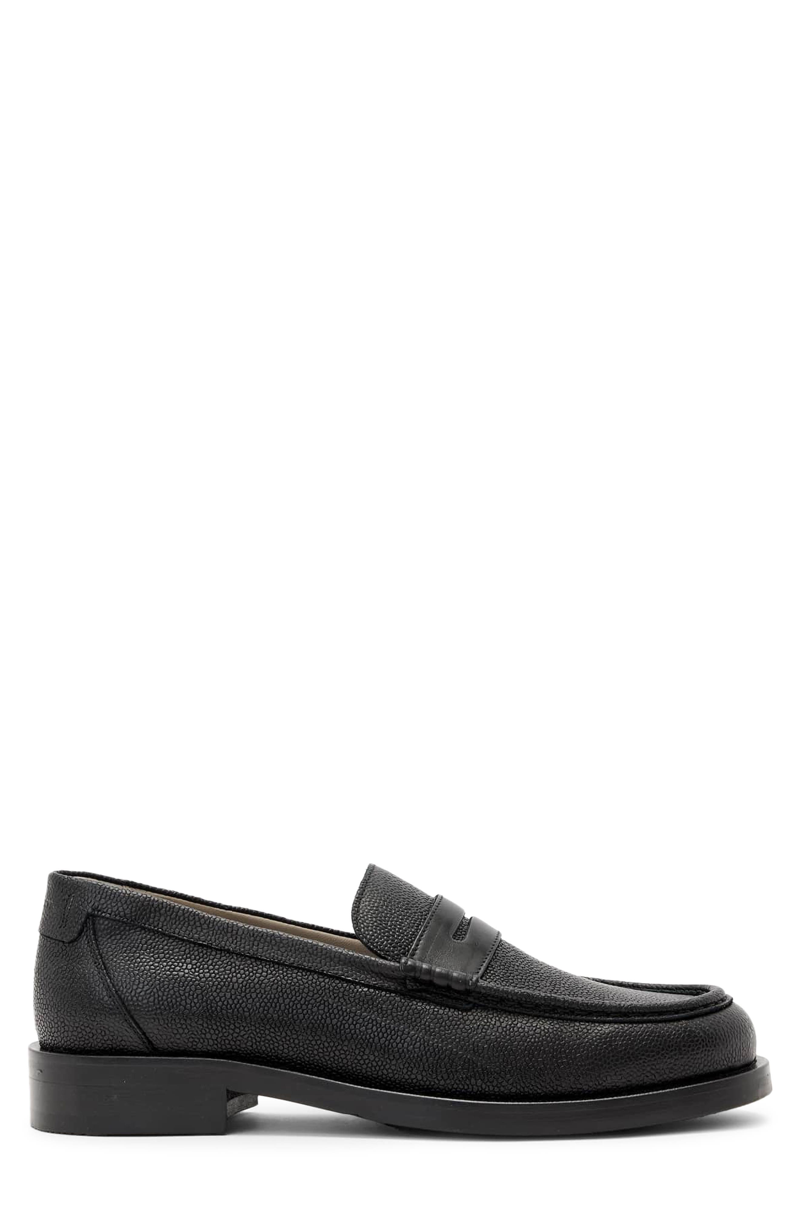 AllSaints Bloom Penny Loafer, Alternate, color, Black Grain