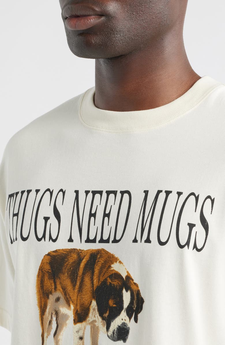 SANTO STUDIO Thugs Need Mugs Graphic T-Shirt, Alternate, color, Cream