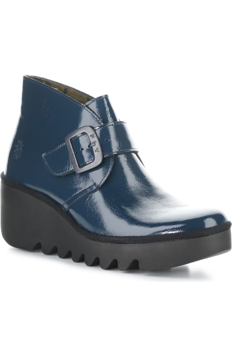 Fly London Birt Wedge Bootie, Main, color, 014 Navy