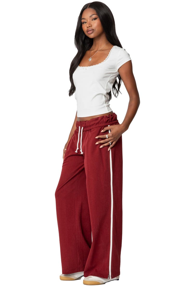 EDIKTED Priscilla Lace Trim T-Shirt, Alternate, color, White