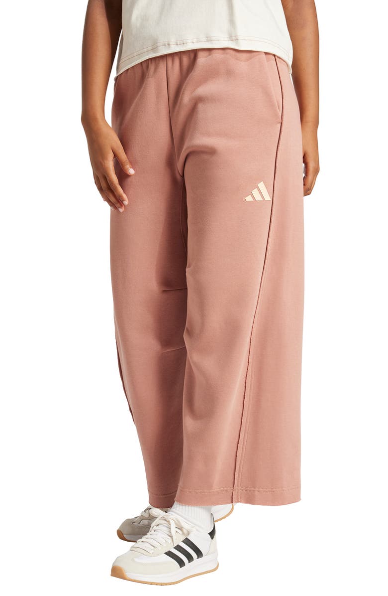 adidas Loose Fit Crop Fleece Pants, Alternate, color, 