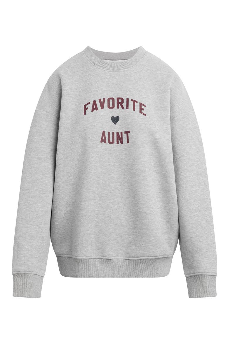 Favorite Aunt Graphic Sweatshirt, Main, color, HEATHER GREY/ BURGUNDY