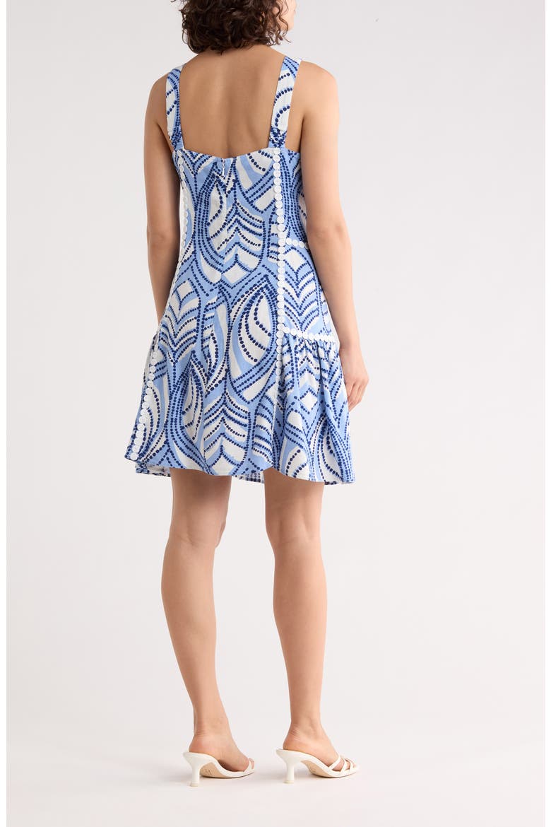 Dot Lace Trim Minidress, Alternate, color, BLUE COASTAL GEO