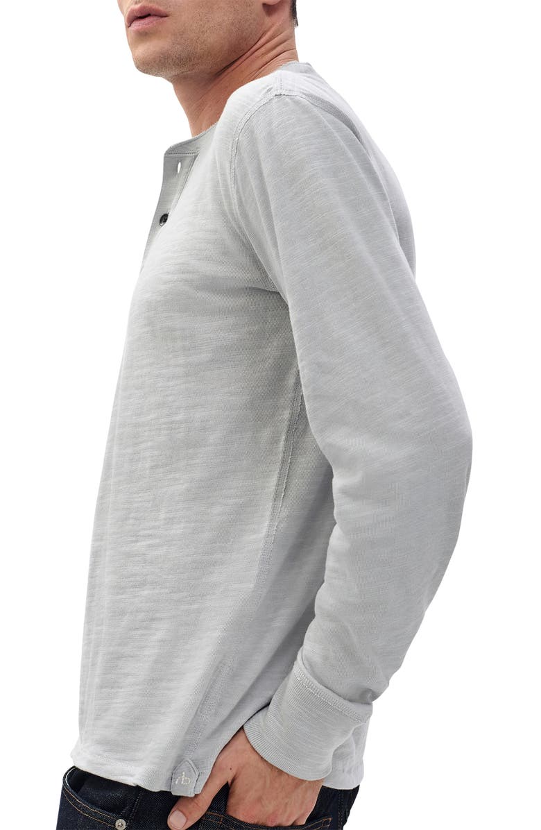 rag & bone Classic Flame Slub Cotton Henley, Alternate, color, Heather Grey