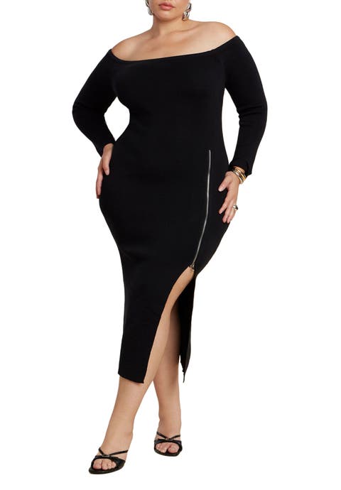 Sweater Midi Dress W Zippers (Plus Available)