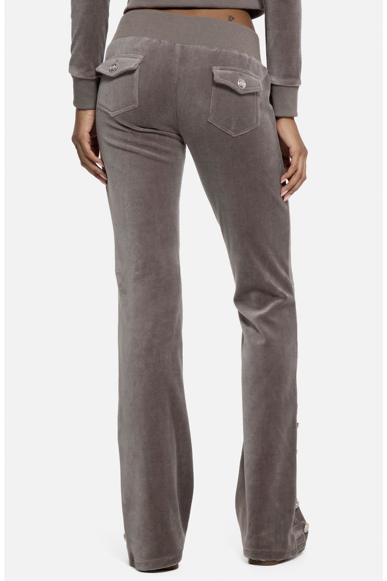 Bootcut Cotton Blend Velour Military Pants, Alternate, color, BROWN