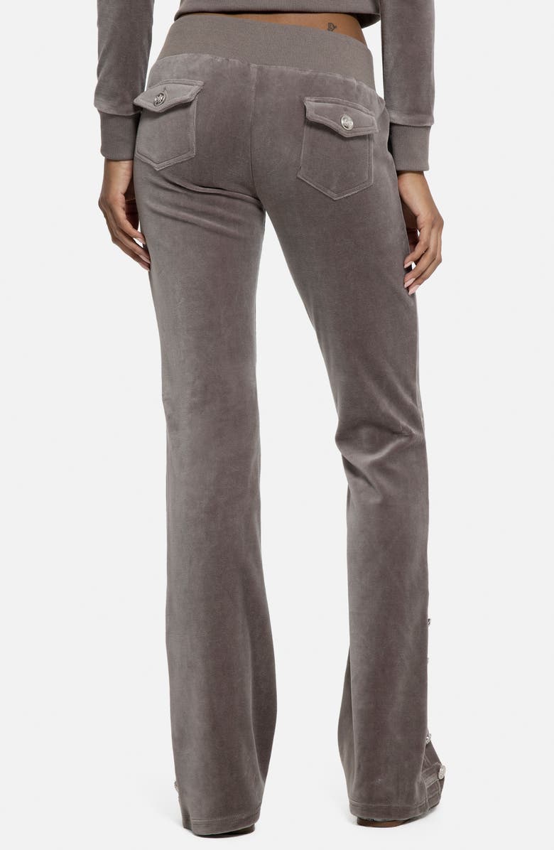 JADED LONDON Bootcut Cotton Blend Velour Military Pants, Alternate, color, Brown