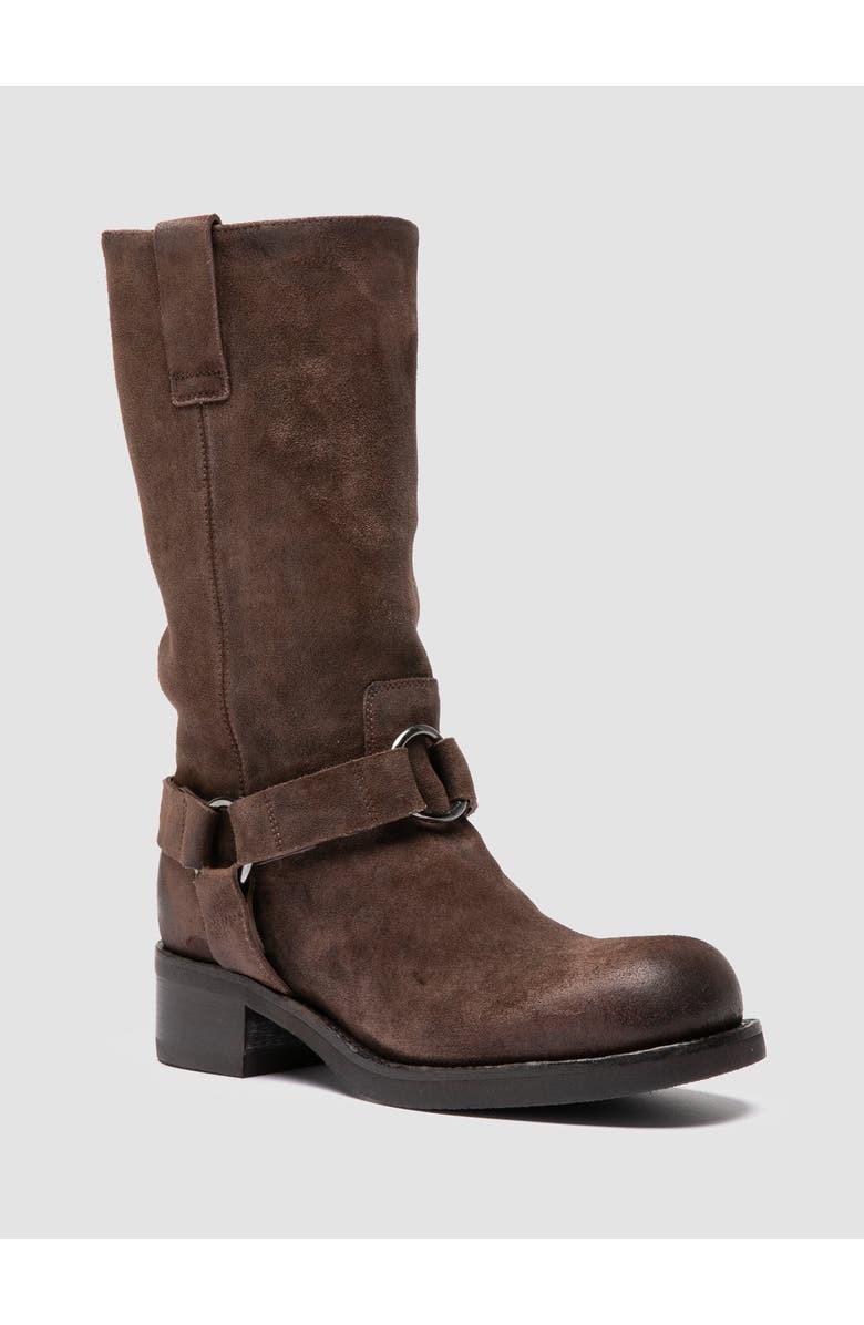 Officine Creative Dana 004 Suede Harness Boots, Alternate, color, Brown