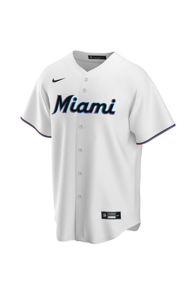 Men's Nike White Miami Marlins Home Replica Team Jersey, Alternate, color, White