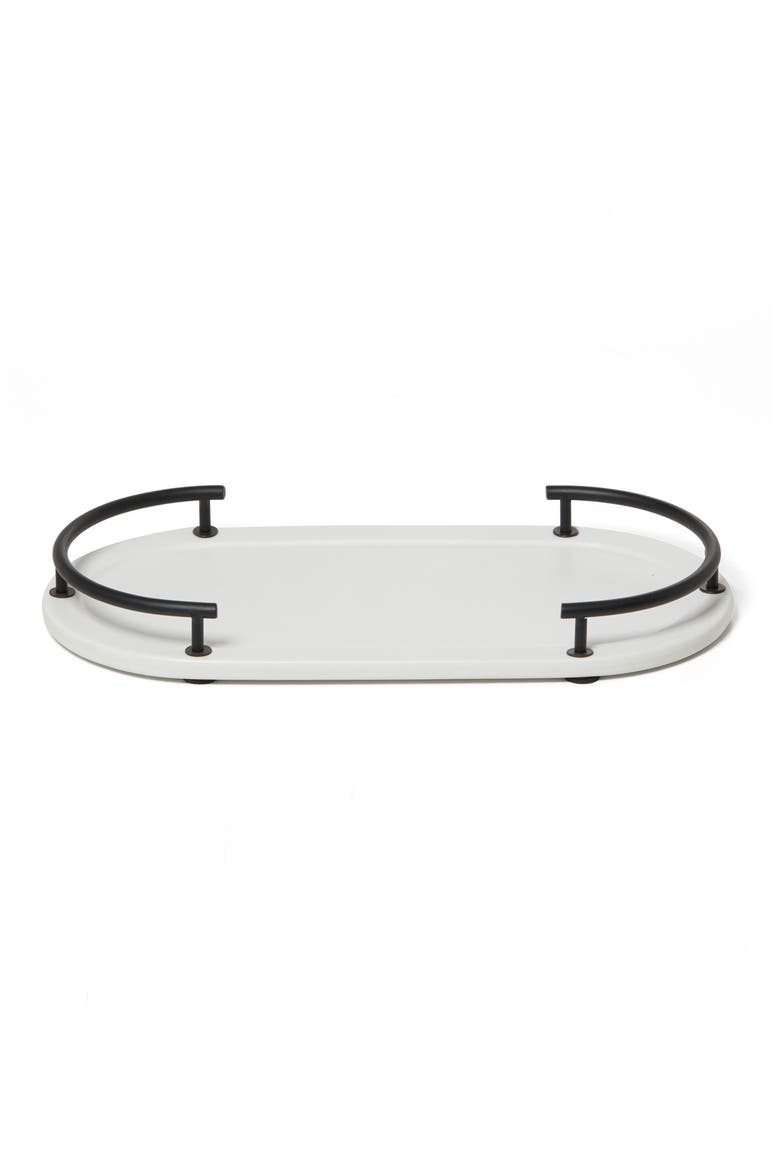 Dubai Black Trim Amenity Tray, Main, color, WHITE