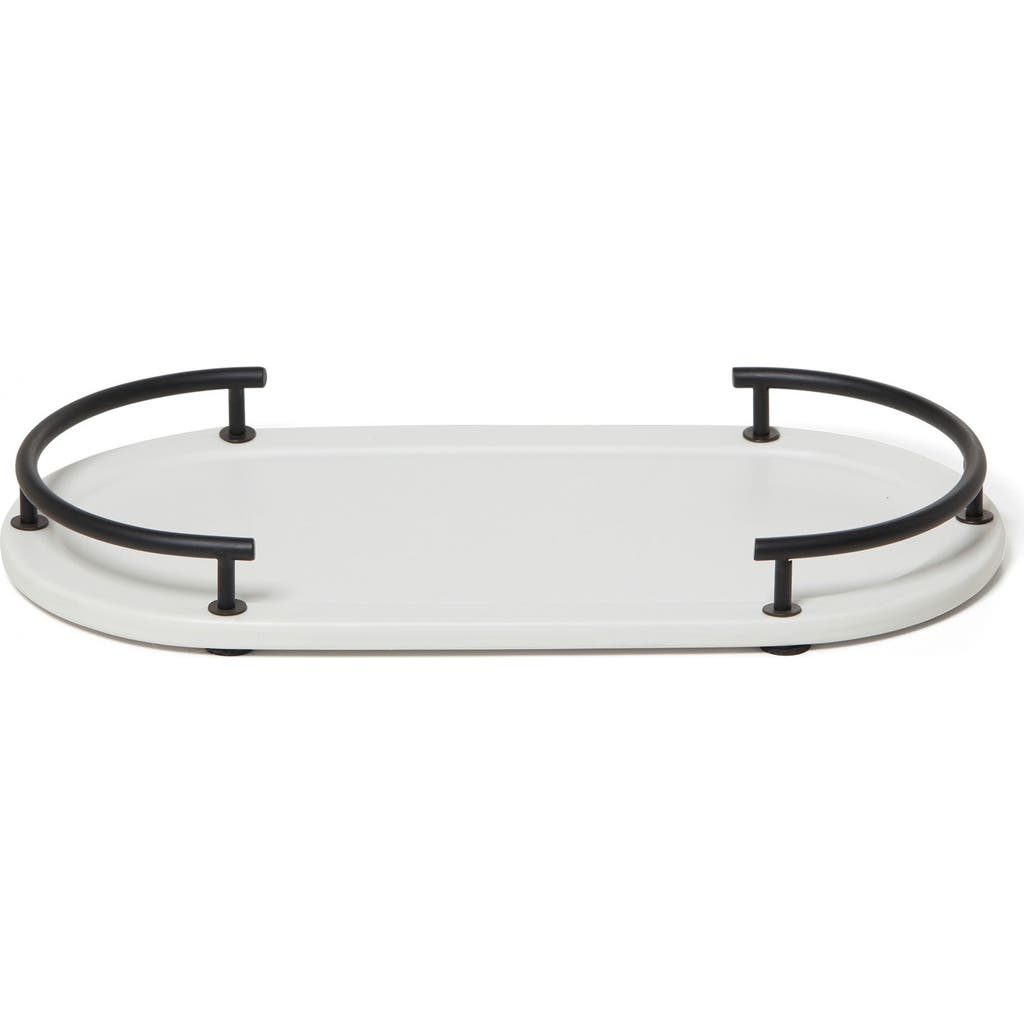 Roselli Trading Company Dubai Black Trim Amenity Tray In White