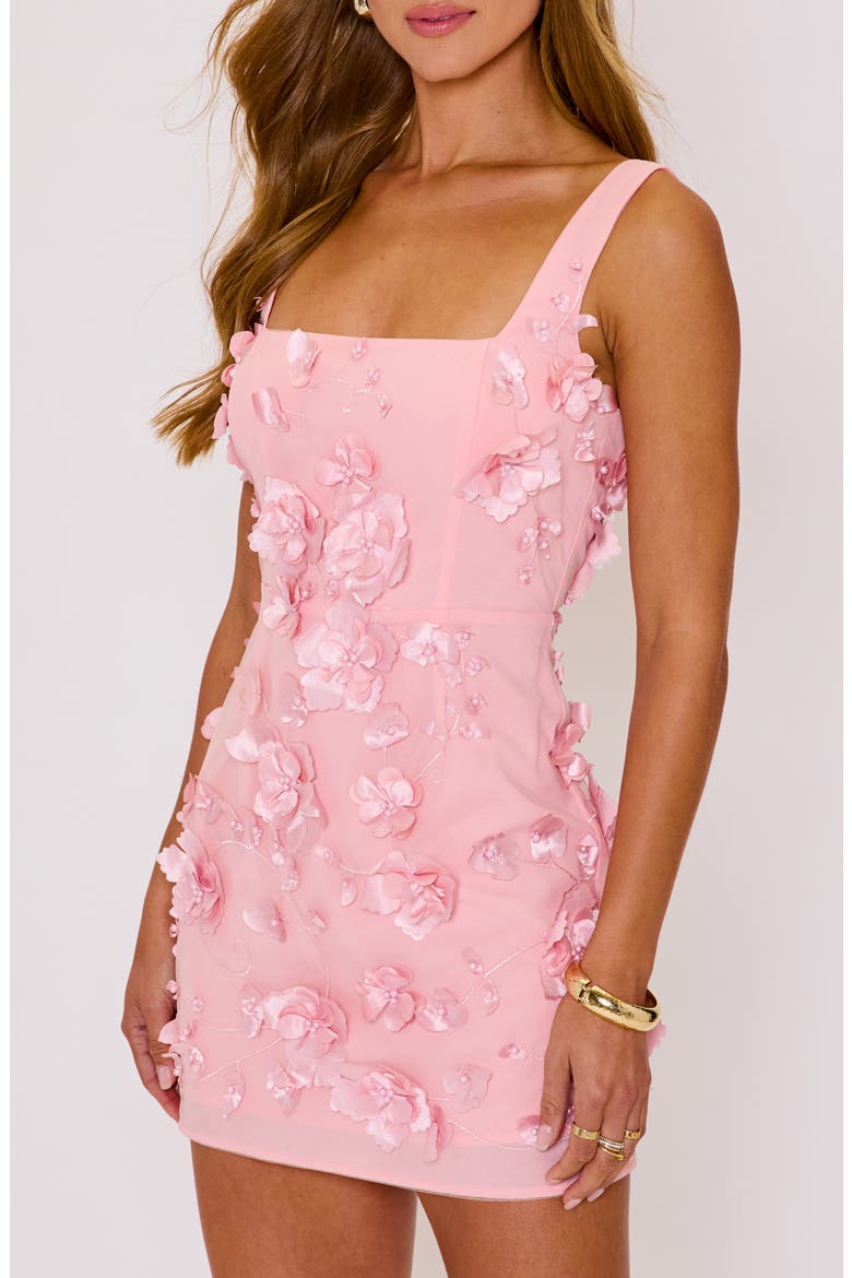 Amber Floral Appliqué Minidress, Alternate, color, PINK