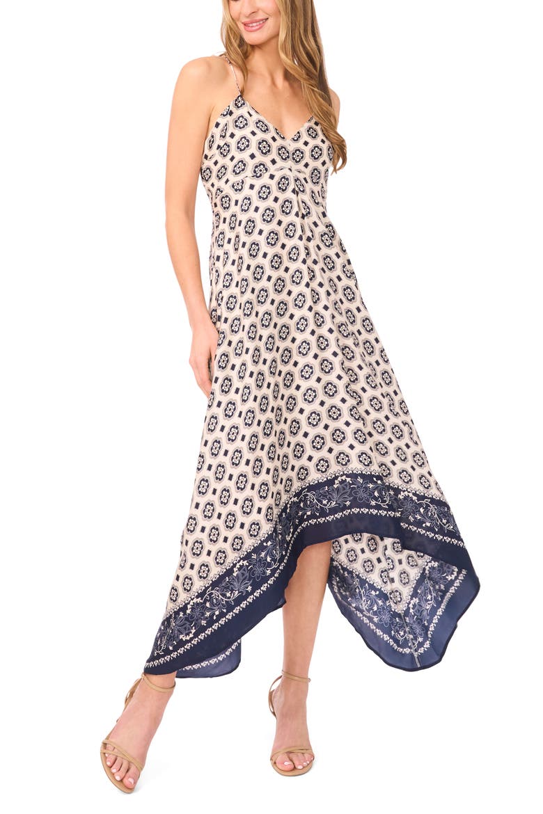 Moira Handkerchief Hem Maxi Dress, Main, color, ANTIQUE WHITE