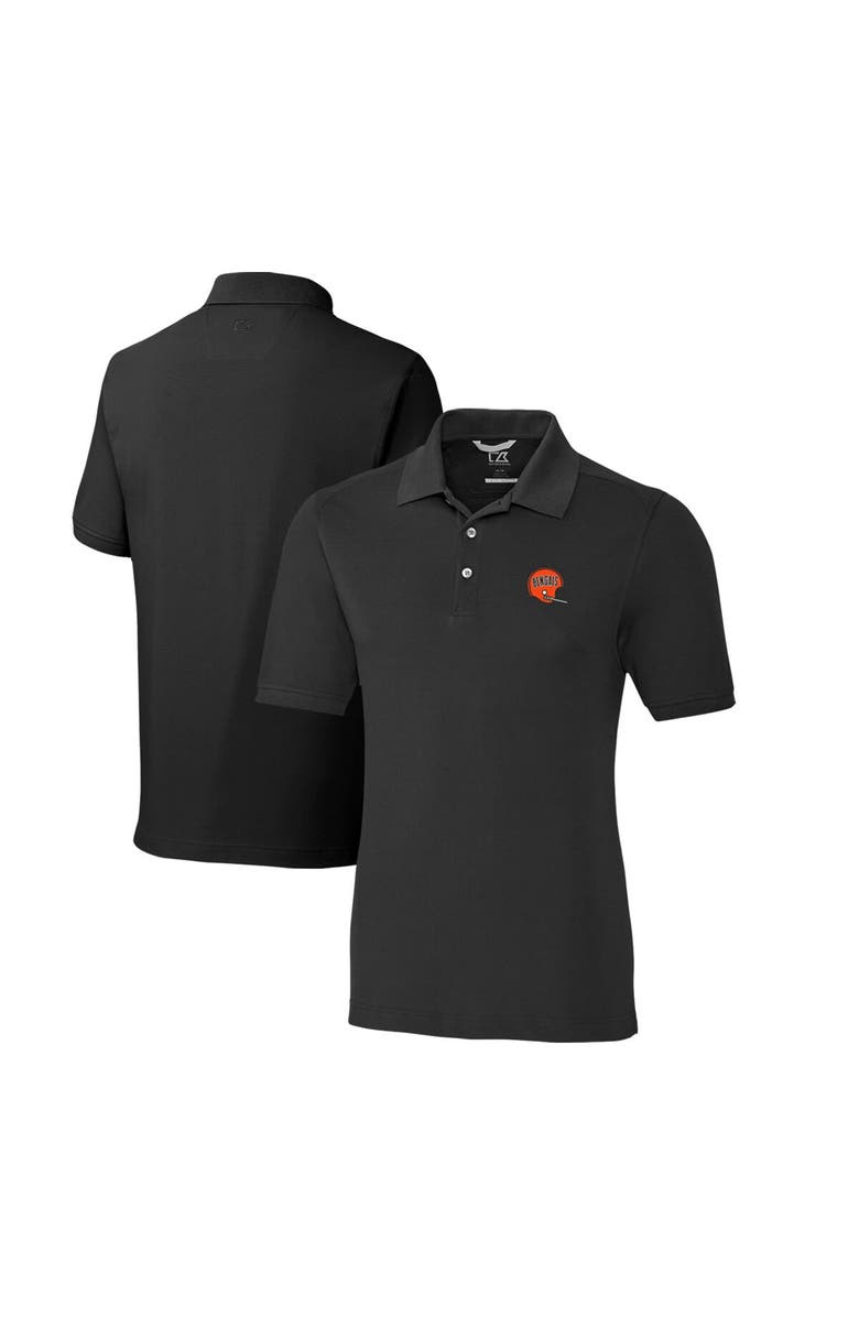 Cutter & Buck Men's Cutter & Buck Black Cincinnati Bengals Advantage Tri-Blend Pique Big & Tall Throwback Polo, Alternate, color, 