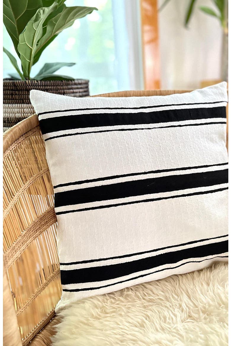 Striped White Sadza Pillow Cover 46Cm, Main, color, White