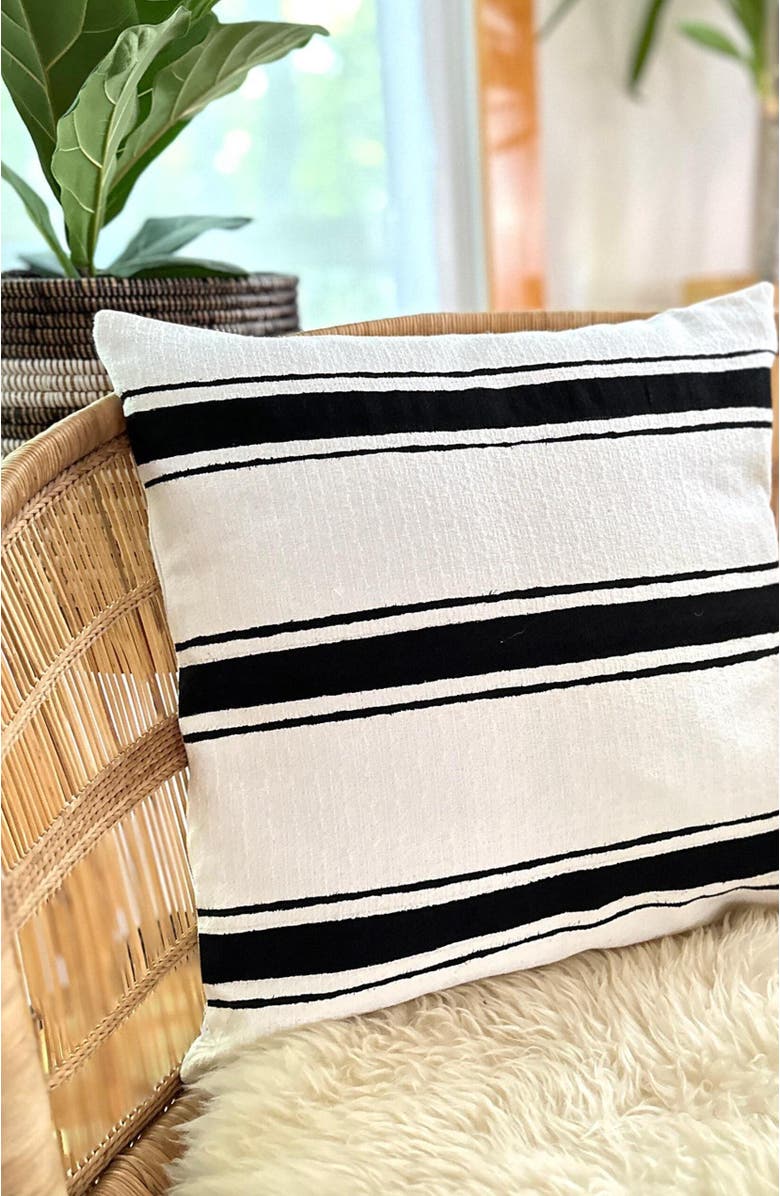 Mbare Striped White Sadza Pillow Cover 46Cm, Main, color, White