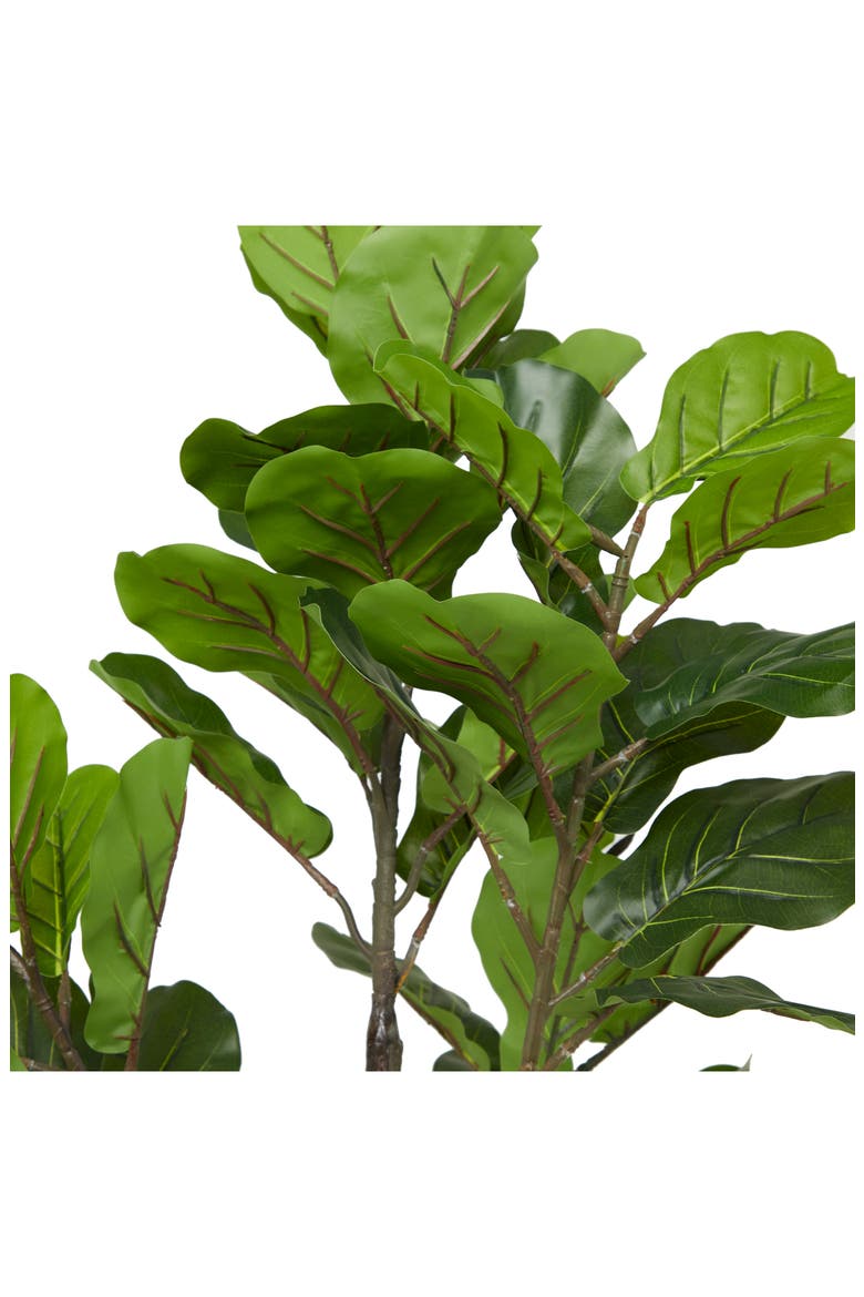 Green Faux Foliage Artificial Fiddle Fig Leaf Tree, Alternate, color, GREEN