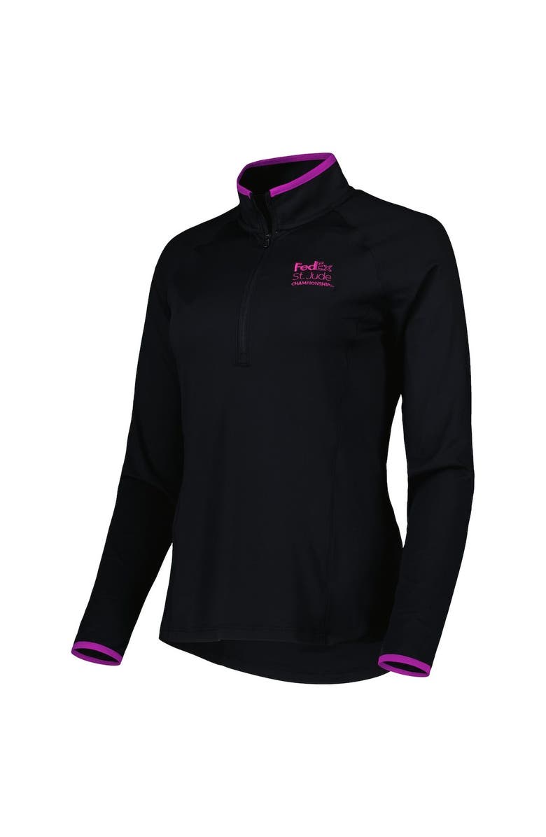 Under Armour Women's Under Armour Black FedEx St. Jude Championship T2 Green Raglan Quarter-Zip Top, Alternate, color, 