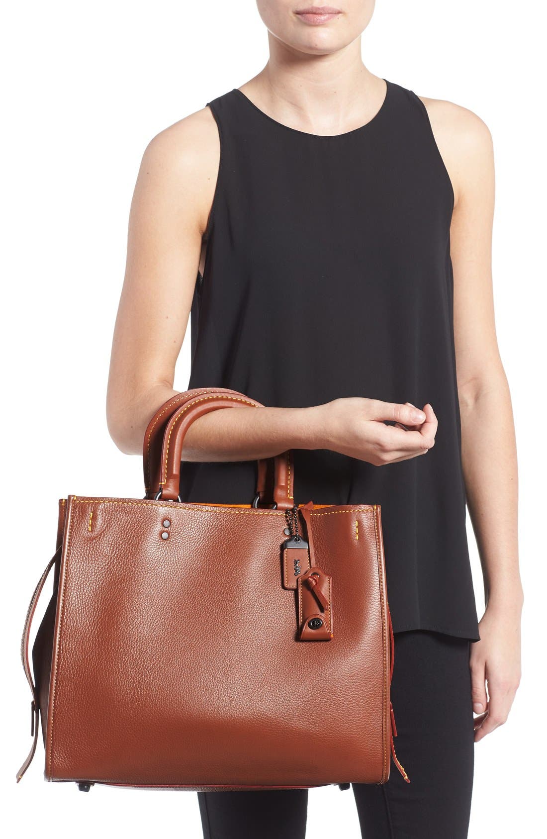 1941 'Rogue 36' Leather Satchel, Alternate, color, 1941 SADDLE