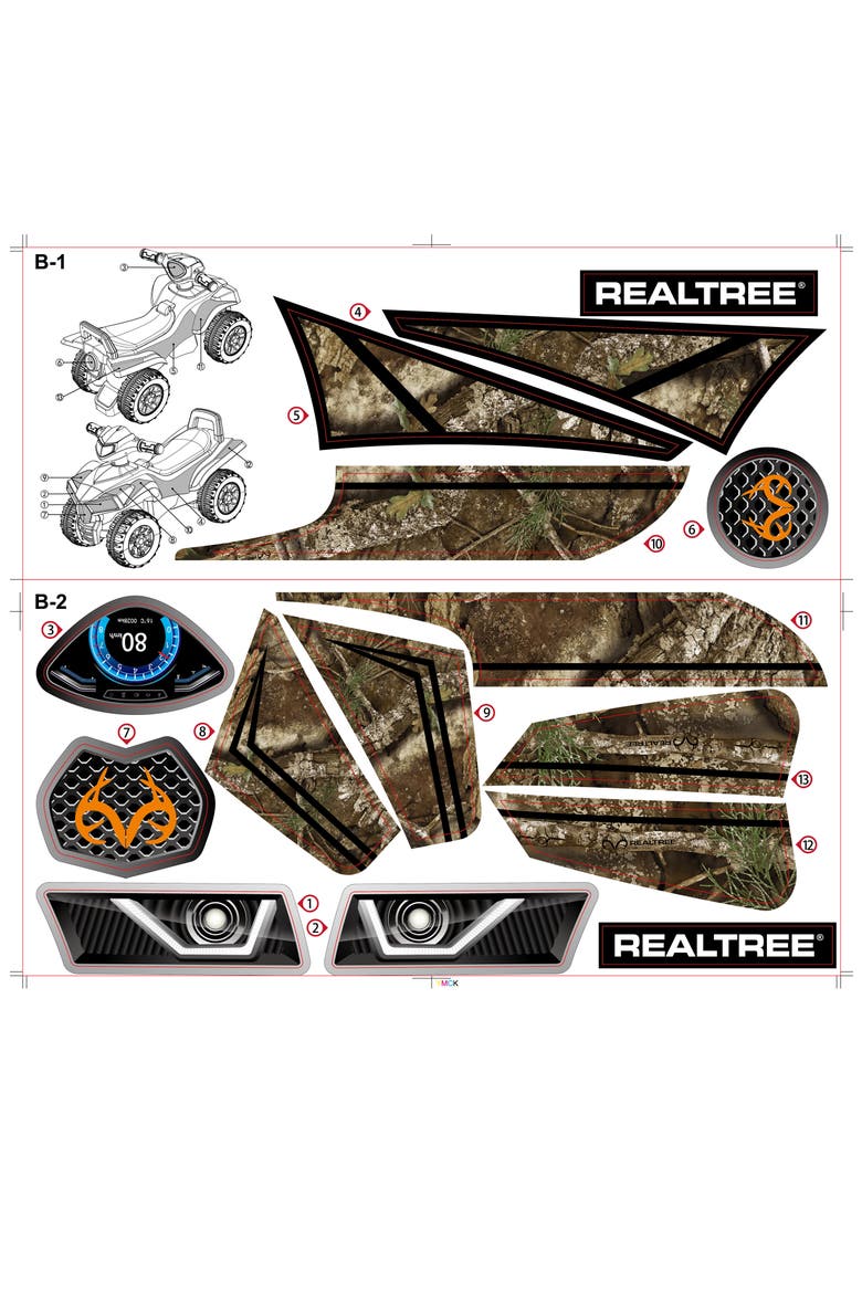 Realtree Quad Push Car, Alternate, color, BLACK