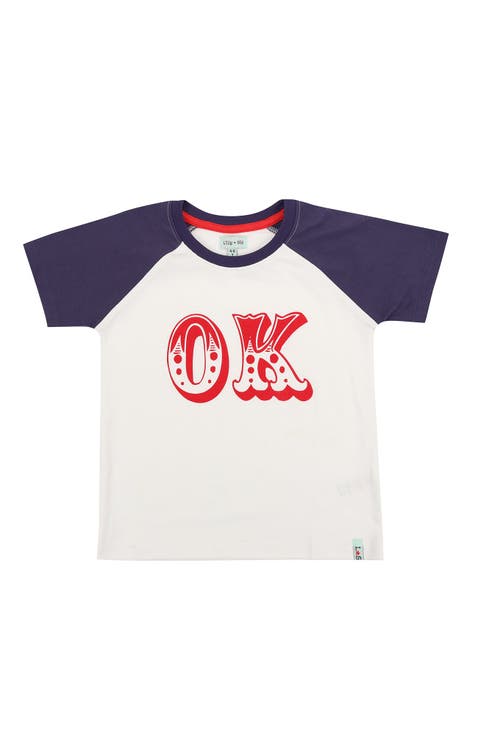 Organic Cotton Ok Slogan Print T-Shirt (Toddler, Little Kid)
