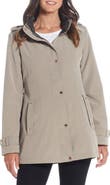 Gallery Water Resistant Zip Front Rain Jacket