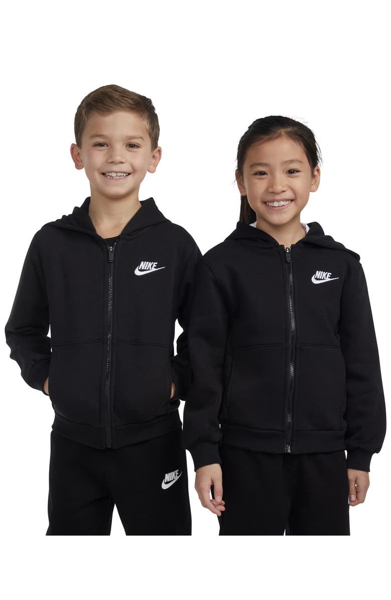 Nike Kids' Club Fleece Hoodie, Alternate, color, Black