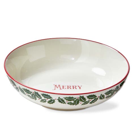 Tis The Season Multicolor Ceramic Serving Bowl Perfect for Christmas