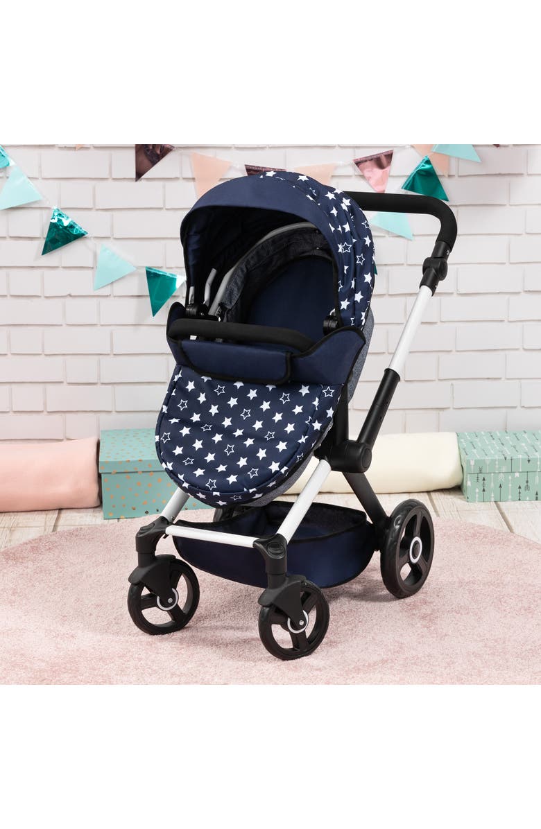 Bayer Design Pram Xeo Blue & White Stars Dolls Up to 18 Inch, Alternate, color, Multicolored