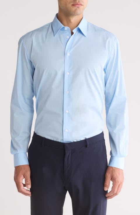 Solid Cotton Twill Dress Shirt