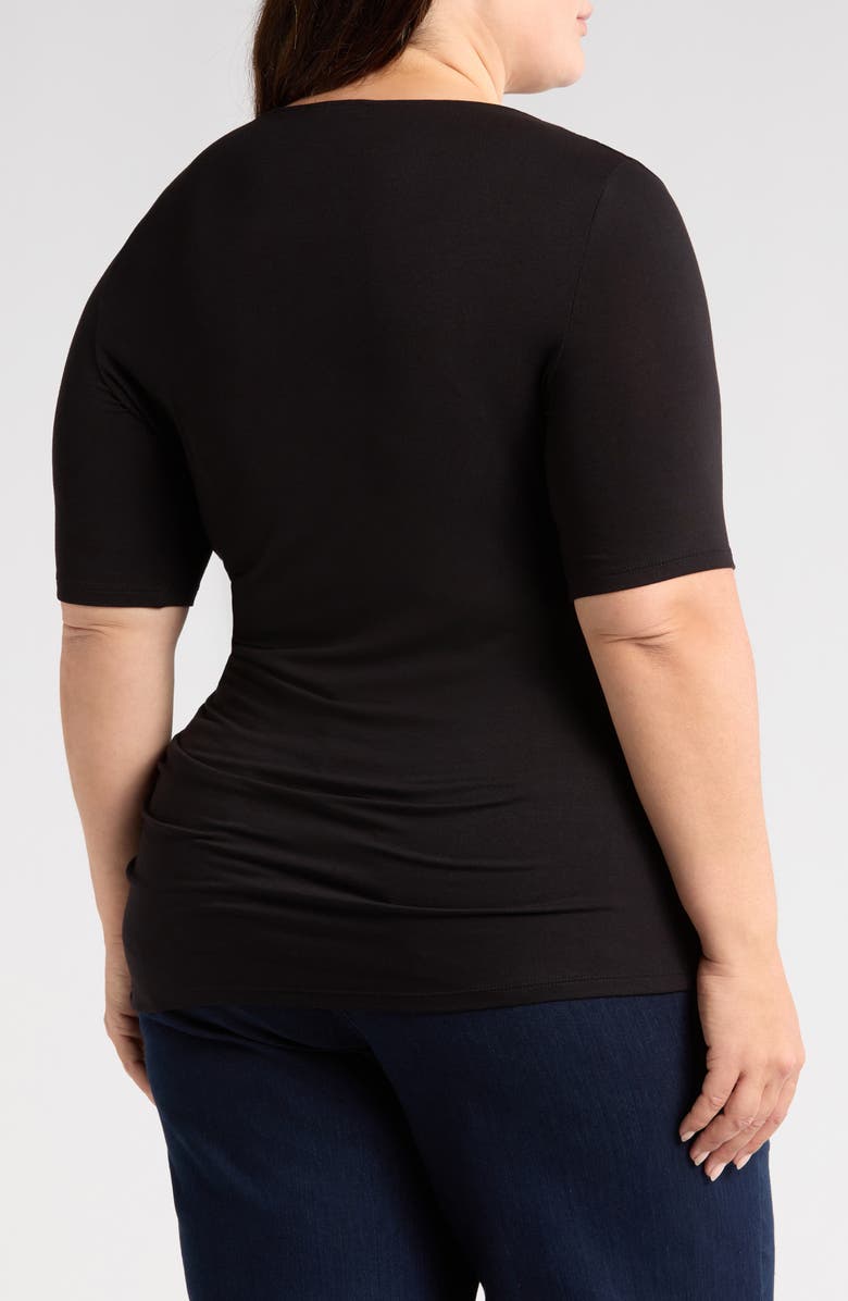 Universal Standard Louise Boatneck Stretch Jersey Top, Alternate, color, Black