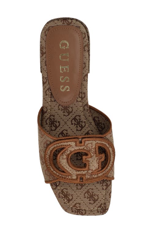 Guess Women's Tarishae One Band Quattro-g Slip On Flat Sandals In Medium Brown