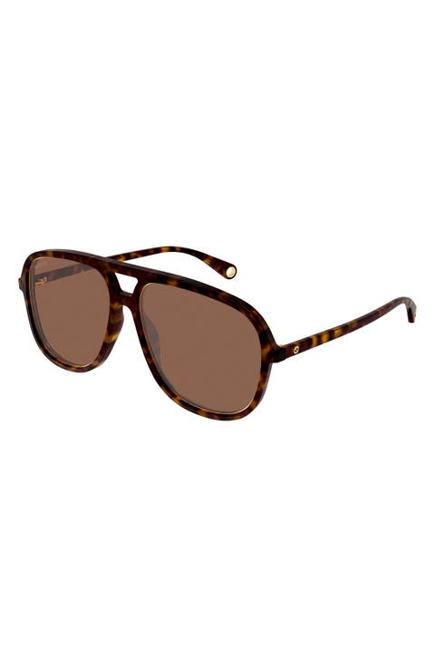 57mm Aviator Sunglasses