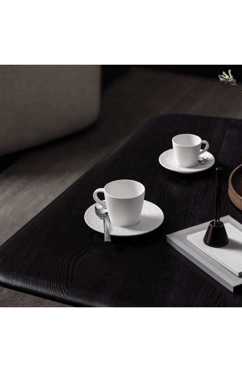 Villeroy & Boch Manufacture Rock blanc Coffee Cup Saucer, Alternate, color, White