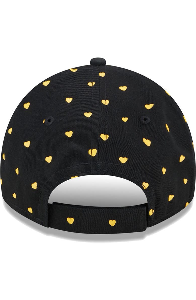 New Era Girls Youth New Era  Black Pittsburgh Steelers Hearts 9TWENTY Adjustable Hat, Alternate, color, 