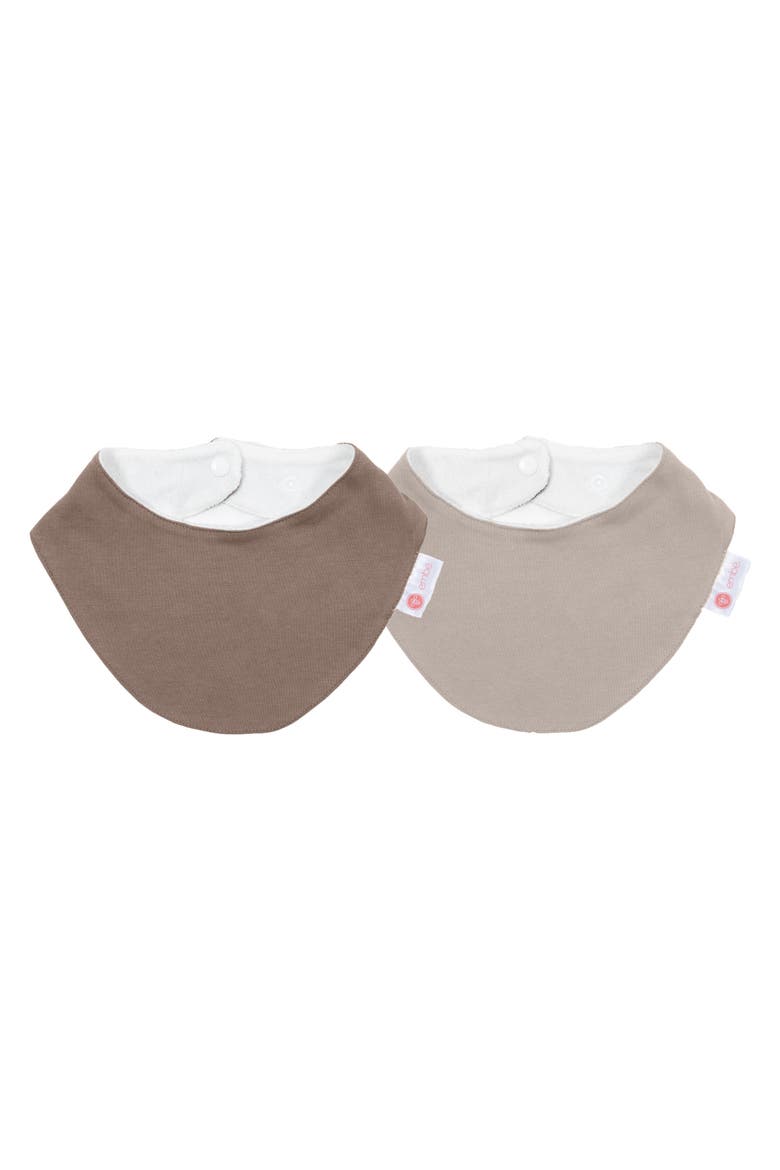 Baby Cottom Bandana Bib Bundle, 2-Pack, Main, color, Cocoa-cream