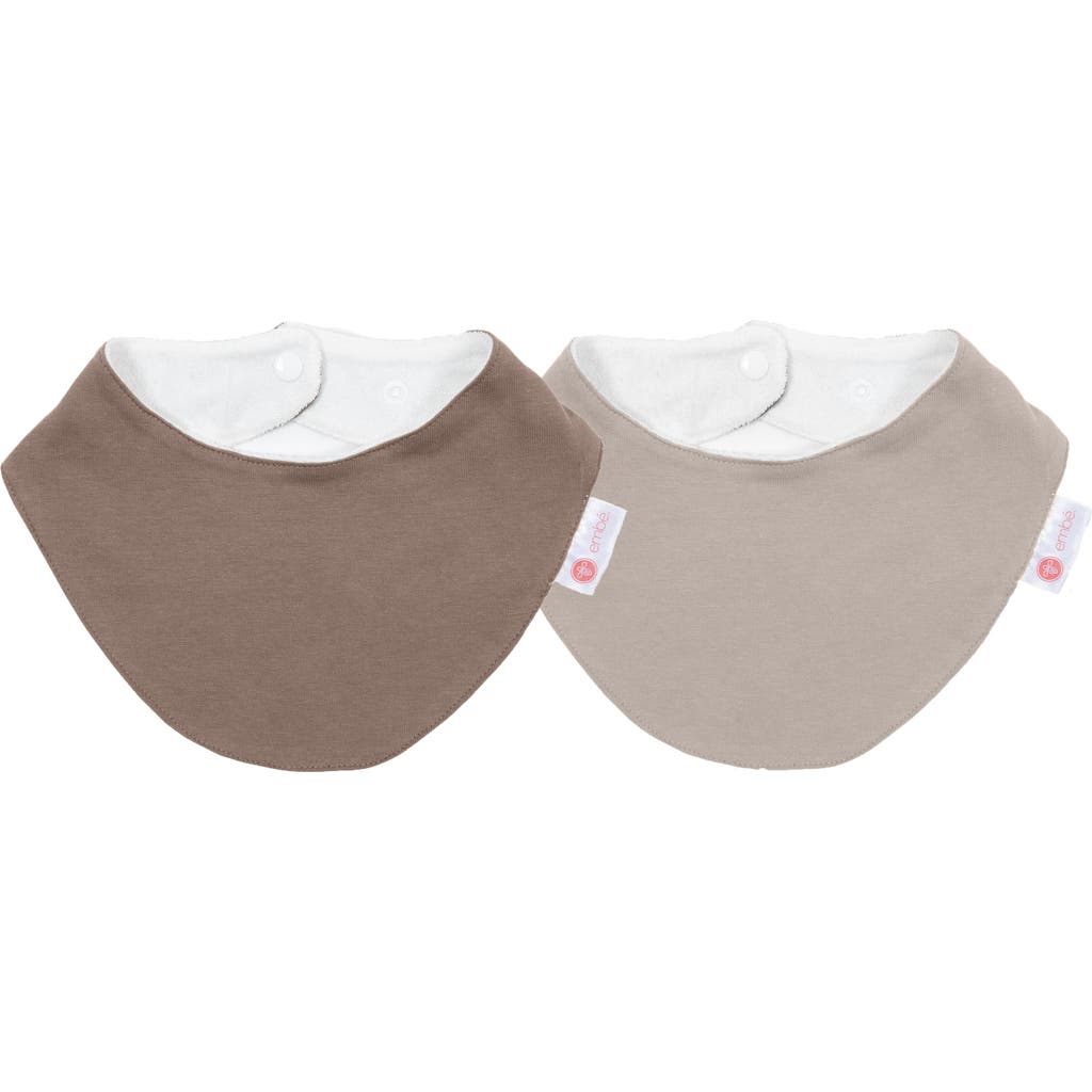 embé Baby Cottom Bandana Bib Bundle, 2-Pack in Cocoa-Cream  product