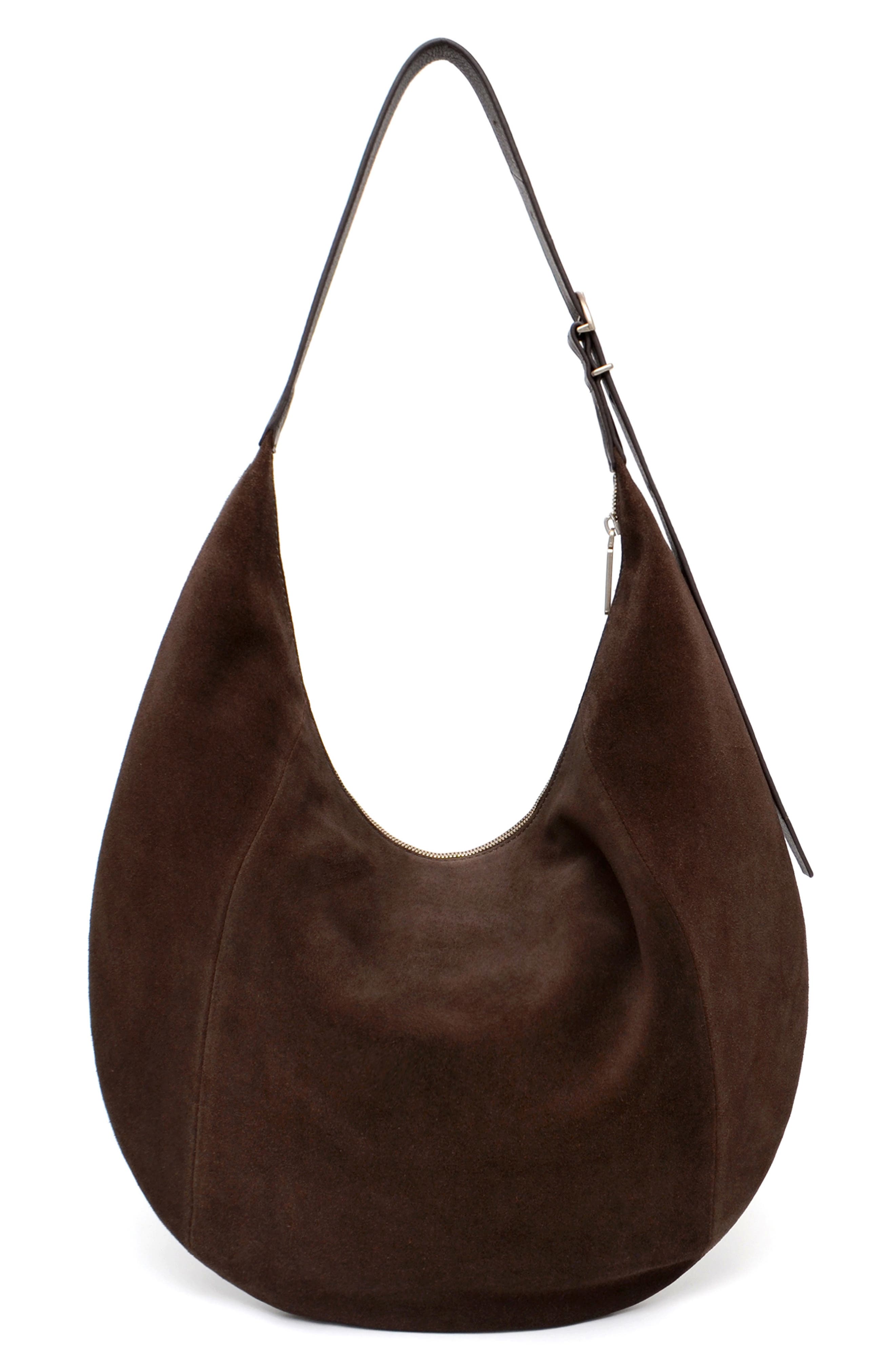 New Amsterdam Leatherworks Wyatt Oversized Leather Hobo Bag, Alternate, color, Espresso