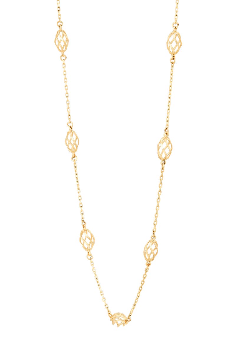Frankie & Zoe 14K Gold Twisted Station Chain Necklace, Alternate, color, Yellow Gold