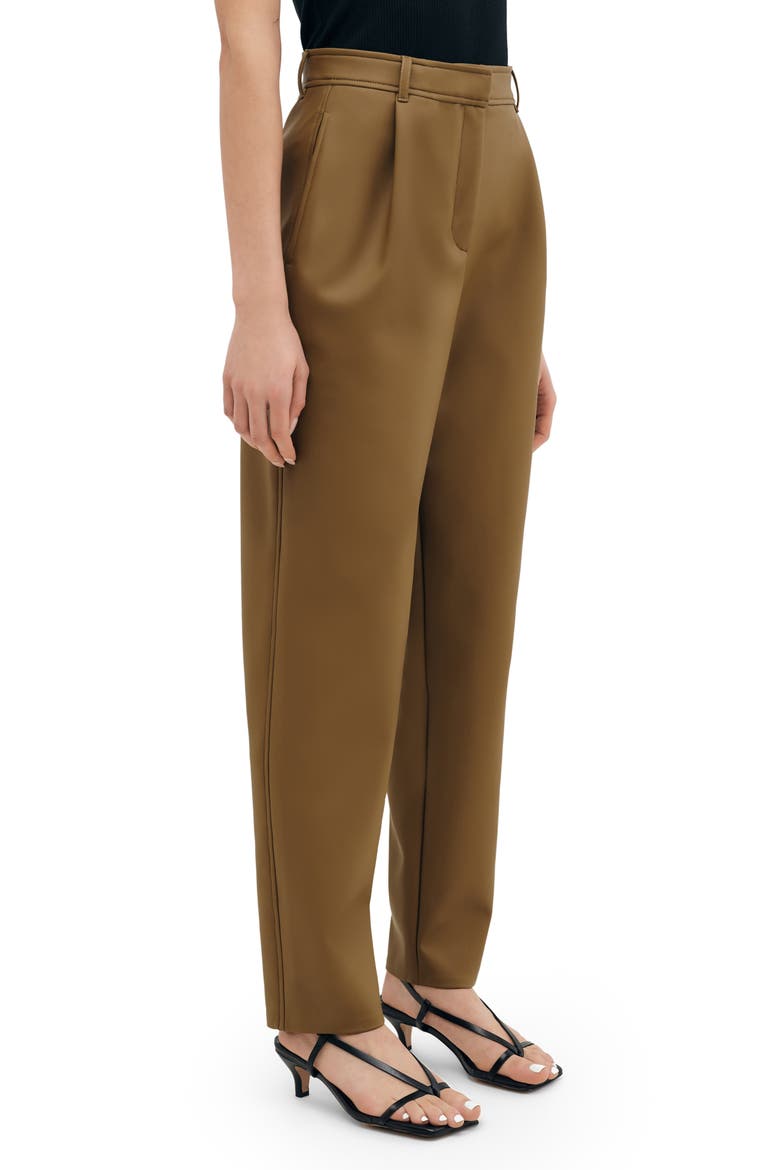 Lyon High Waist Faux Leather Straight Leg Pants, Alternate, color, TAUPE