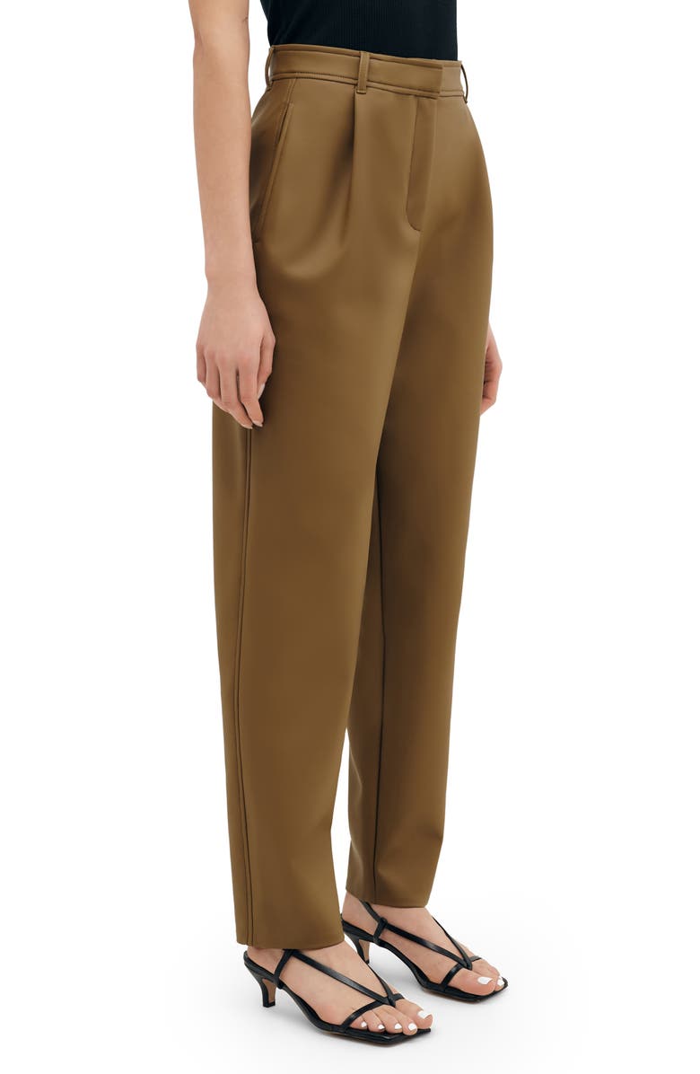 Two Lines by Marcella Lyon High Waist Faux Leather Straight Leg Pants, Alternate, color, Taupe