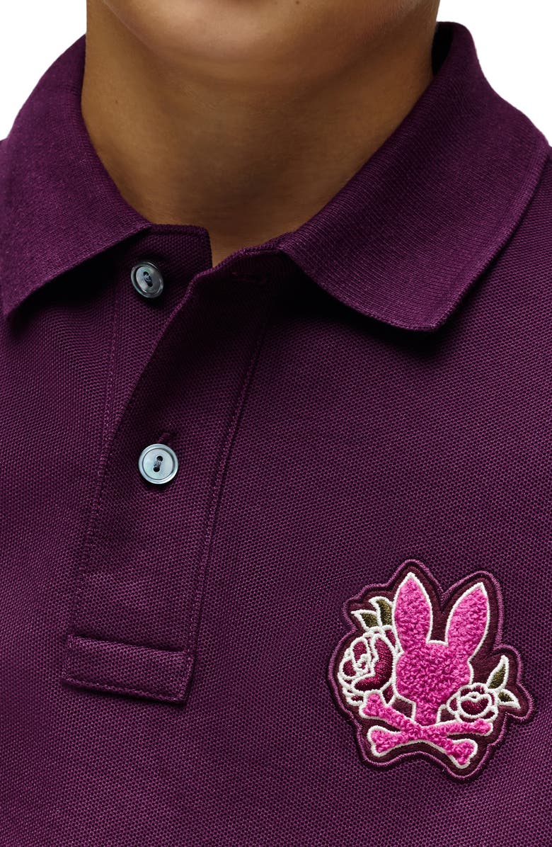 Psycho Bunny Kids' Auguste Piquè Polo, Alternate, color, Potent Purple