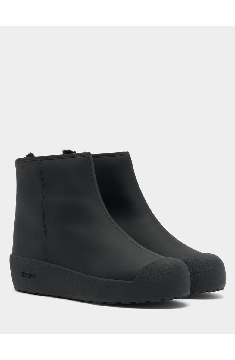 Bally Curling Snow Bootie in Leather, Alternate, color, Black