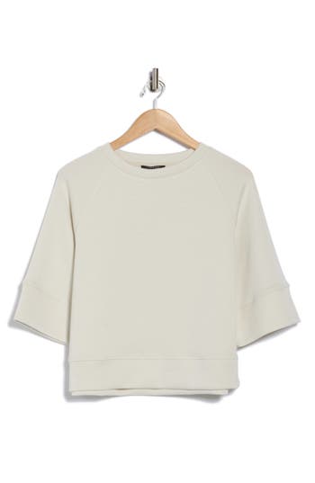 T Tahari Scuba Knit Sweatshirt In Neutral