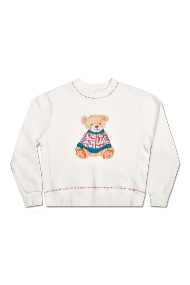 Kids' Holiday Bear Graphic Sweatshirt, Main, color, WHITE MULTI