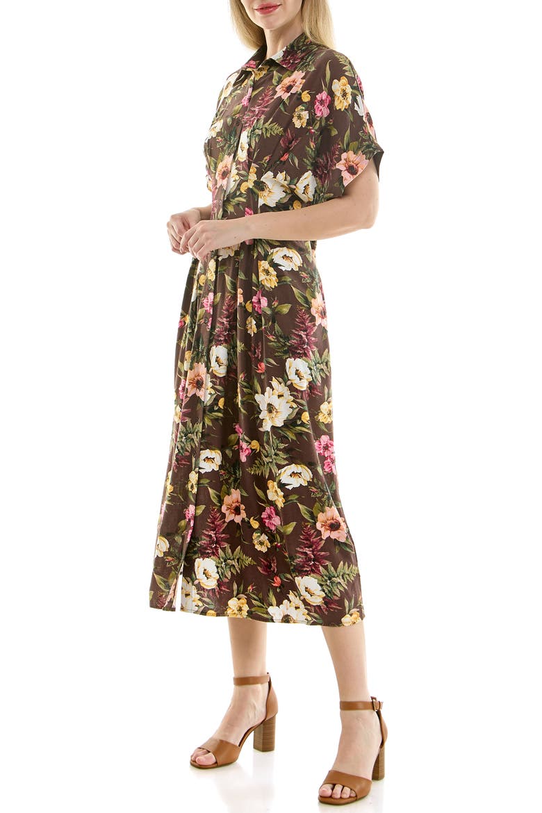 Floral Short Sleeve Midi Shirtdress, Alternate, color, VENUS FLORAL