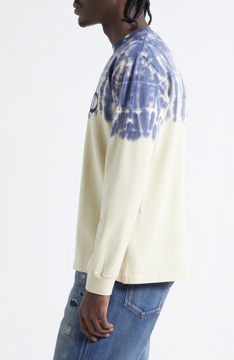 JW Anderson Tie Die Ribbon Anchor Logo T-Shirt, Alternate, color, Ecru/ Navy